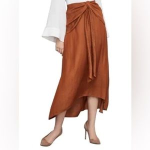 BCBG Max Azria Twist Front Midi Skirt NWT